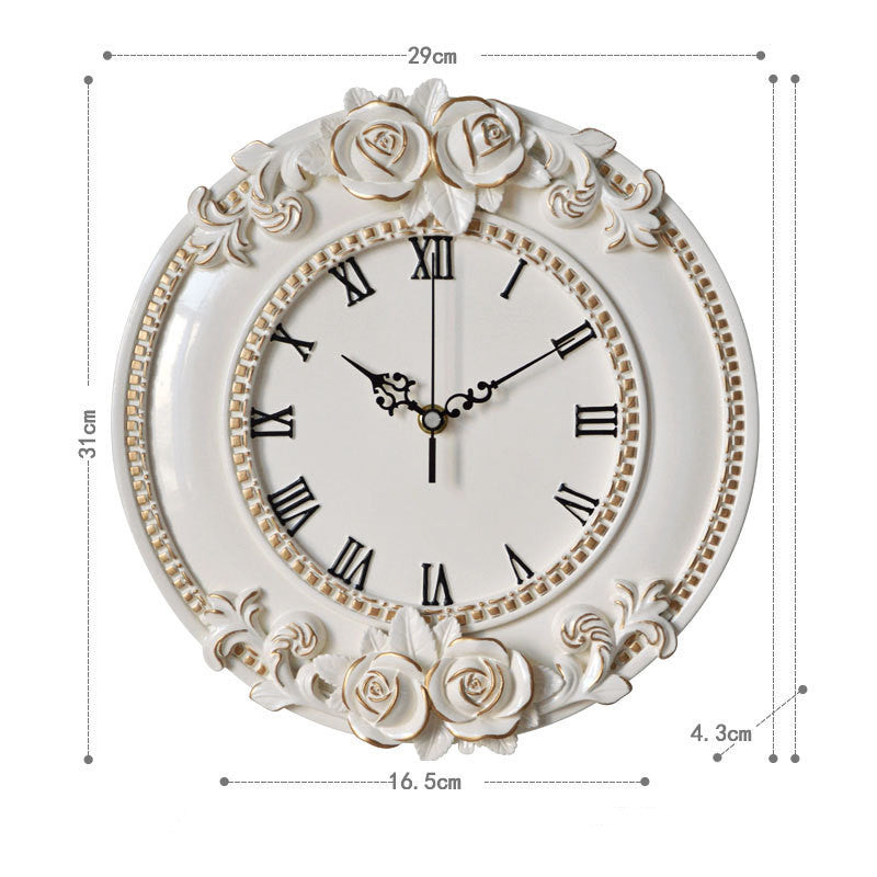 Horloge Simple Silent Living Room Wall Clock Modern Round Bedroom Classroom Office Quartz Clock Watch Couronne De Roses
