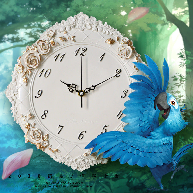Horloge Simple Silent Living Room Wall Clock Modern Round Bedroom Classroom Office Quartz Clock Watch Couronne De Roses