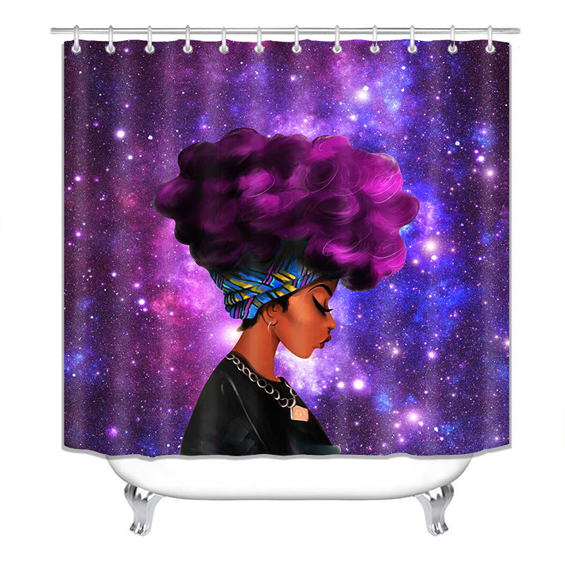 Exotic Women's Cross-border Sale Digital Printing Waterproof Polyester Shower Curtain