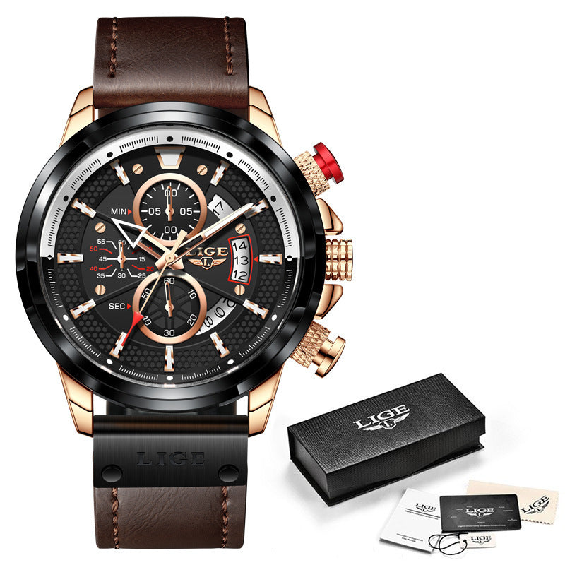 Montre à Quartz Multifonction Chronographe Sport Étanche