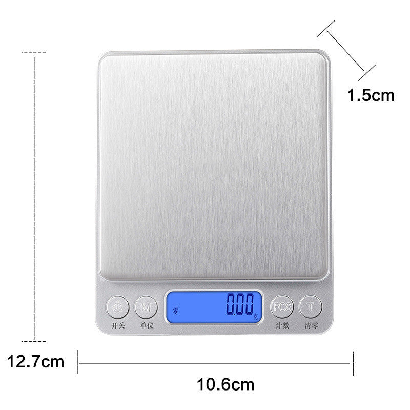 Balance de Cuisine Transfrontalière Balance Électronique de Cuisson Haute Précision Balance 0.01g Balance Ménagère en Acier Inoxydable Balance Alimentaire Balance à Café Fabricant