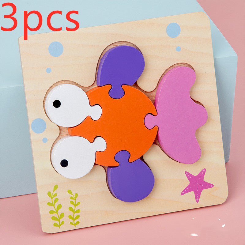 Baby Toys Wooden 3d Puzzle Tangram Shapes Learning Cartoon