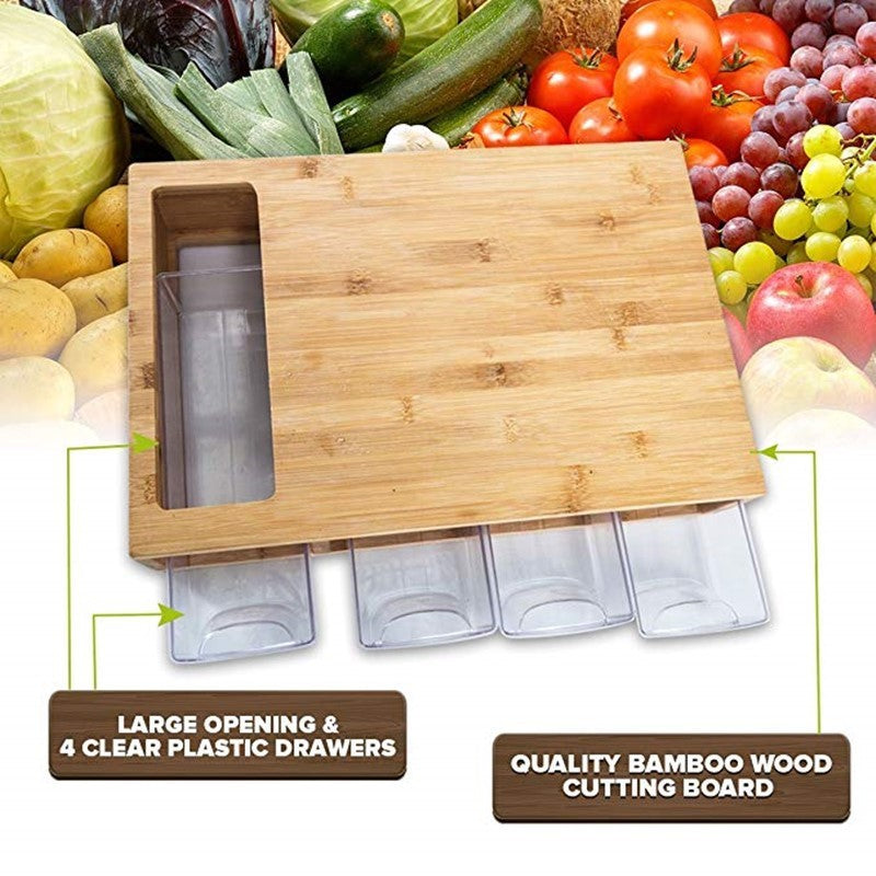Planche à découper rectangulaire grand modèle avec tiroir de cuisine