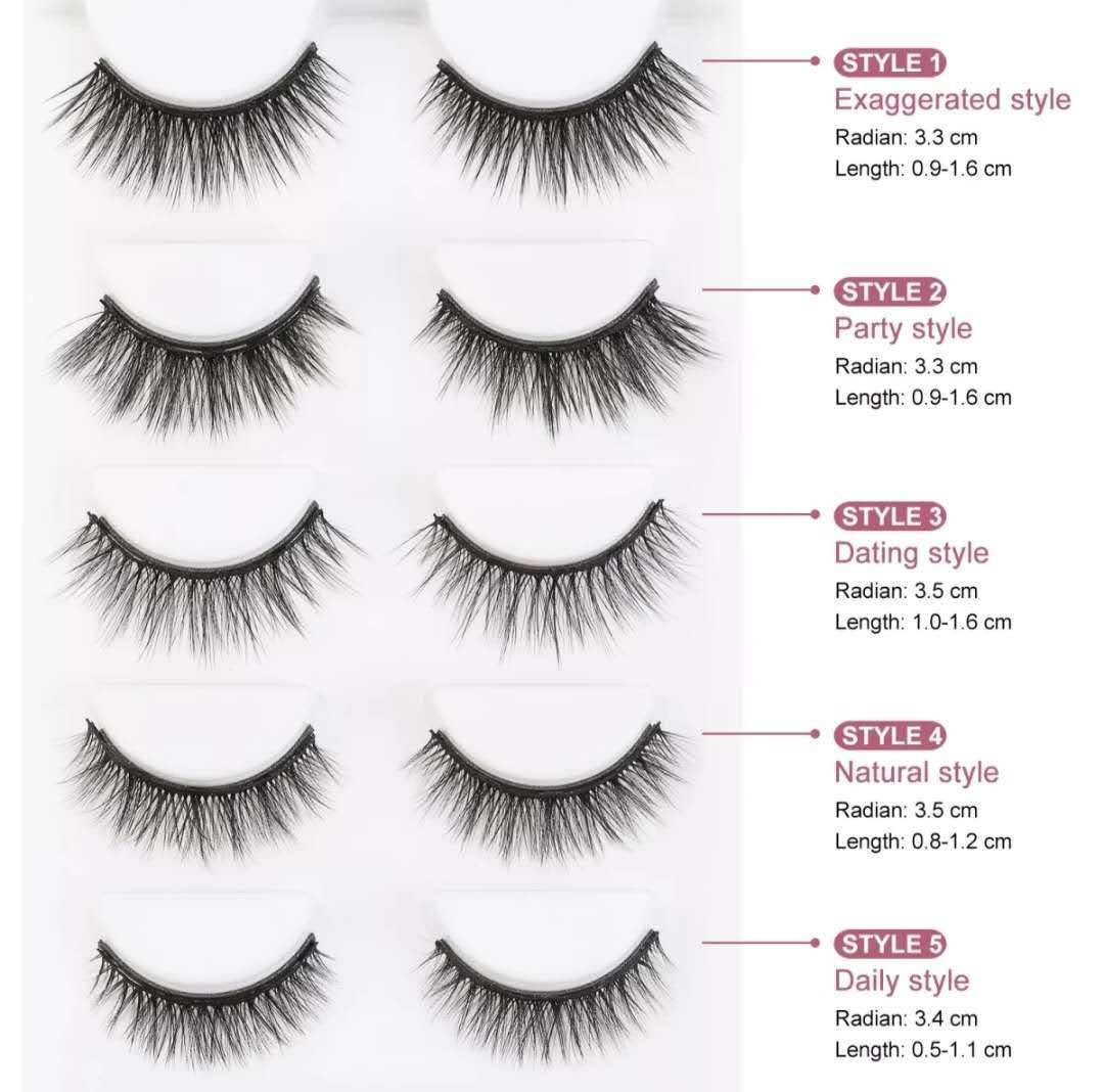 Liquid Eyeliner Magnetic False Eyelashes Set Five Pairs Of Glue-free Magnetic Eyelashes