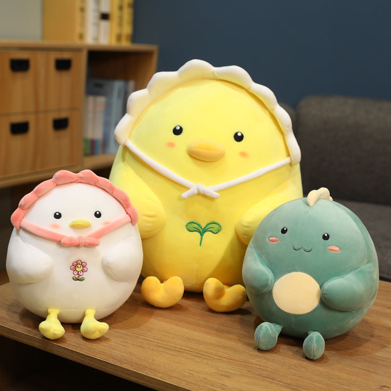 Animal Little White Chicken Pillow Dinosaur Doll Plush Toy