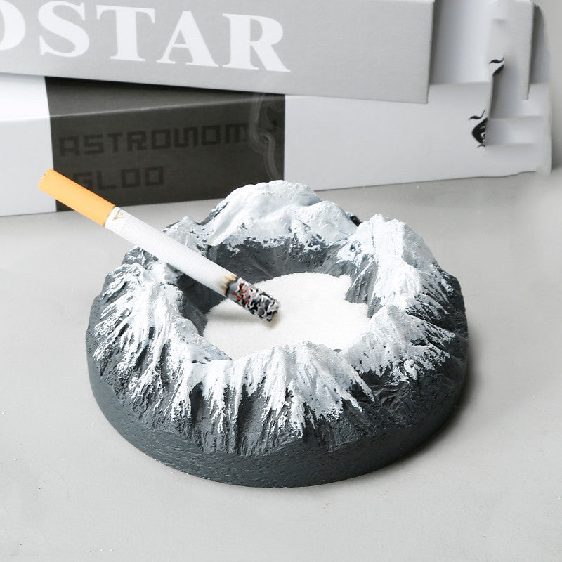 Solid Flame-retardant Resin Ashtray, Retro Architectural Craftsmanship Gift