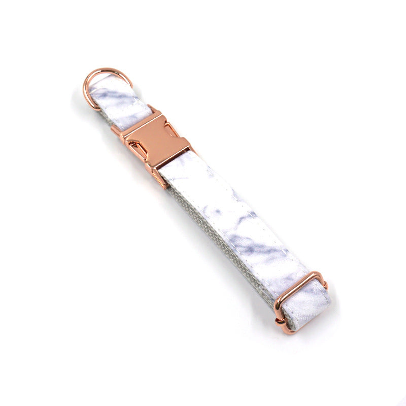 Rose Gold Boucle Marbre Collier de Chien Laisse Ensemble Nœud