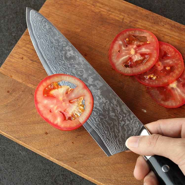 Damascus Chef Knife With G10 Handle