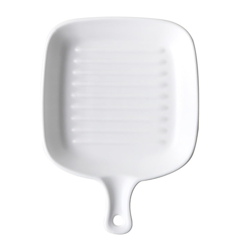 Plateau à Poignée en Céramique pour Usage Domestique, Plateau de Cuisson Style Européen avec Poignée