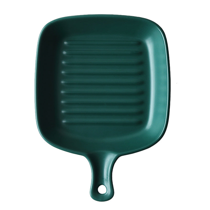 Plateau à Poignée en Céramique pour Usage Domestique, Plateau de Cuisson Style Européen avec Poignée