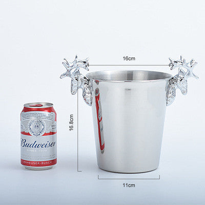 Seau à glace tête de cerf Seau à champagne haut de gamme de style européen Seau à vin glacé en acier inoxydable