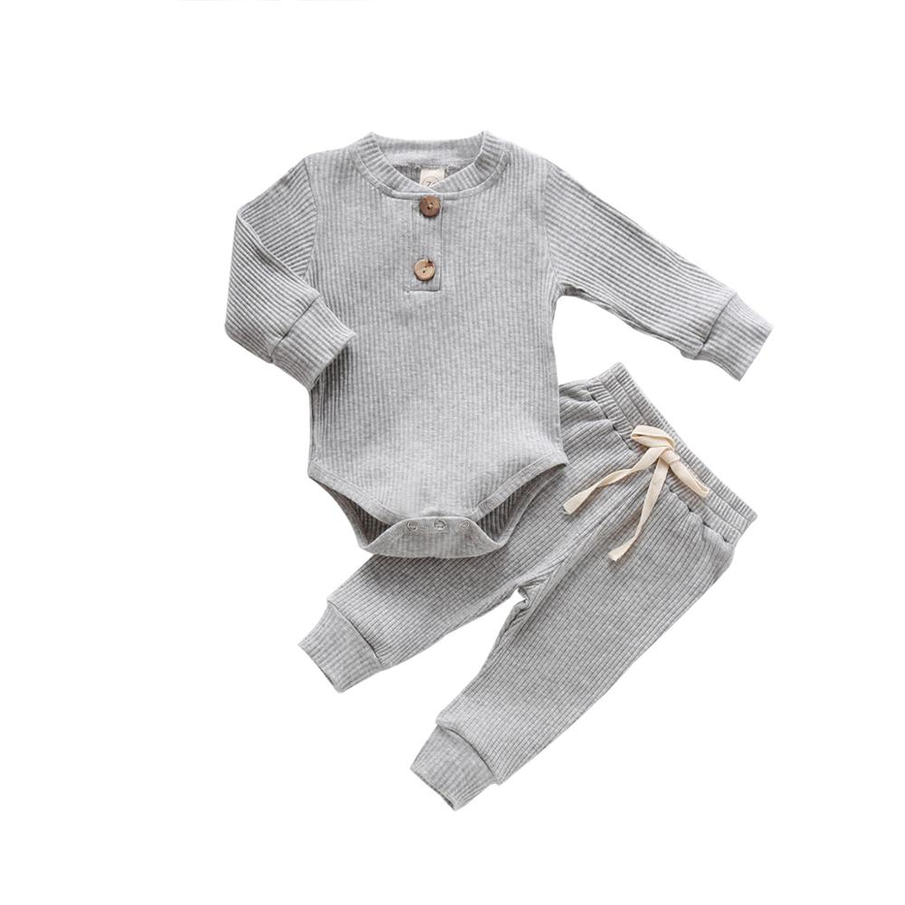 Explosive Hanging Striped Solid Color Flying Sleeve Romper Baby Set
