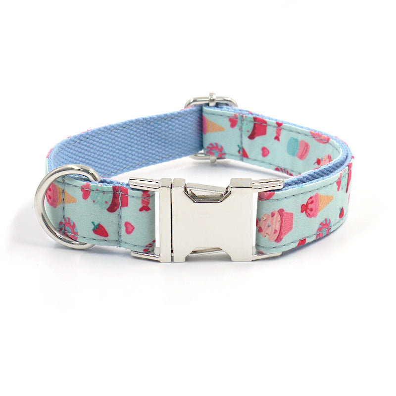 Ensemble laisse et collier pour chien, motif à pois, grande taille