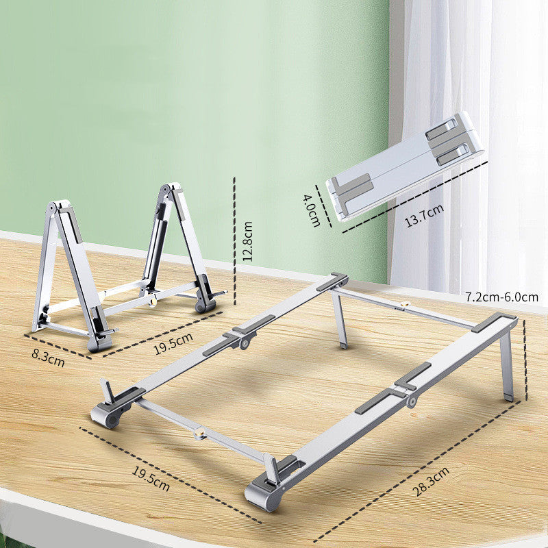 Support de refroidissement pliable portable en alliage d'aluminium pour ordinateur portable