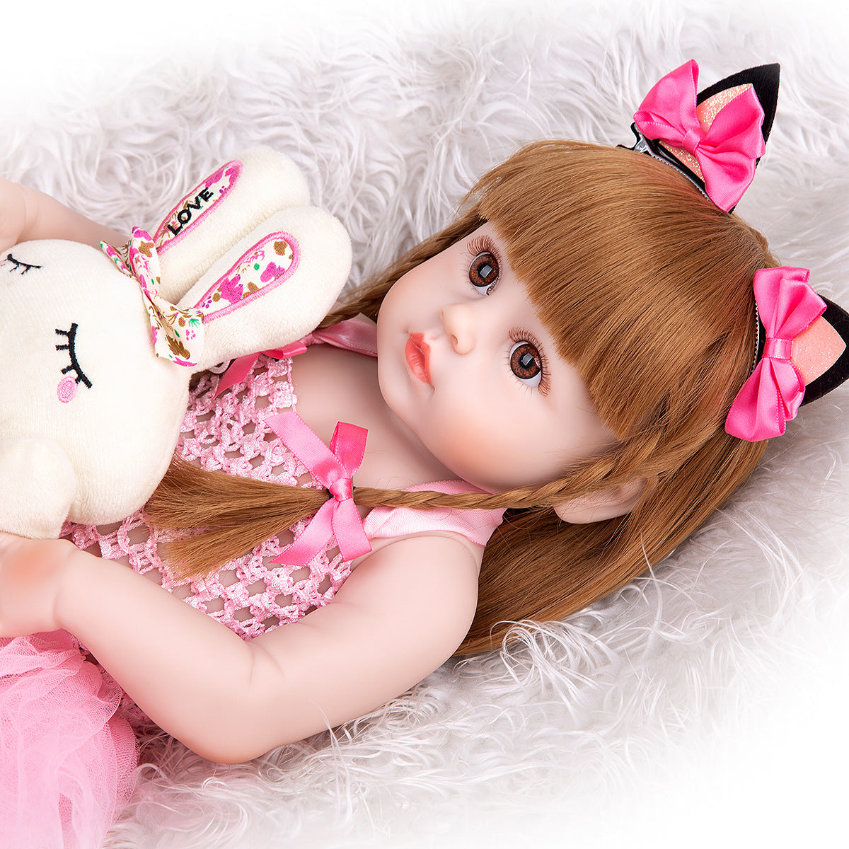 KEIUMI 48cm Full Silicone Girl Reborn Baby Simulation Baby Reborn Baby
