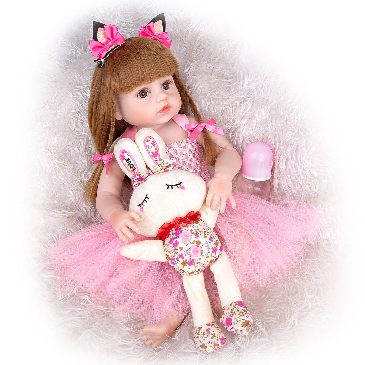 KEIUMI 48cm Full Silicone Girl Reborn Baby Simulation Baby Reborn Baby