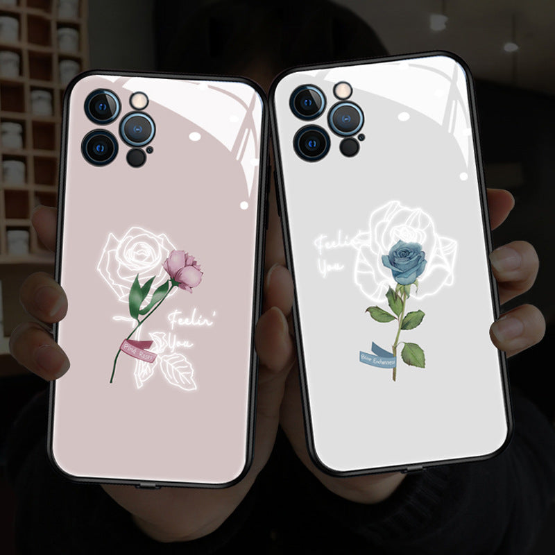 Glowing Phone Case Smart Voice Control Call Glass Protective Cover
