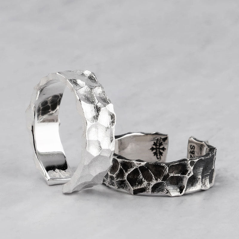 S925 Silver Ring Fashion Male European And American Hip-hop Retro