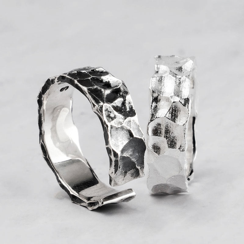 S925 Silver Ring Fashion Male European And American Hip-hop Retro