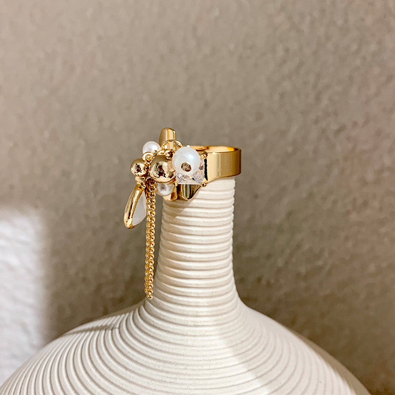 Bague à franges métalliques pour femmes, mode et personnalité