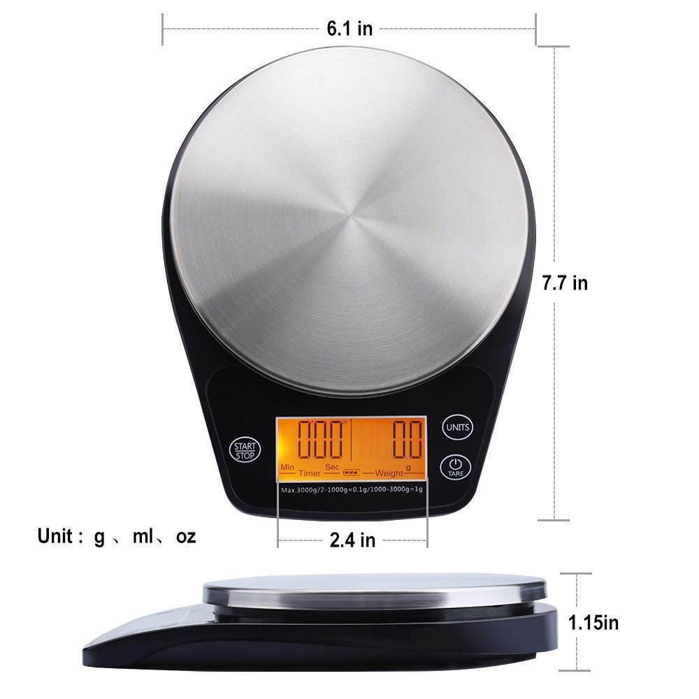 Balance de cuisine numérique LCD multifonction avec fonction compte-gouttes
