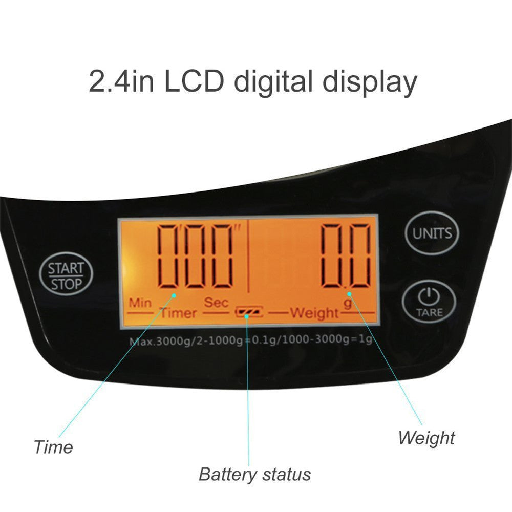 Balance de cuisine numérique LCD multifonction avec fonction compte-gouttes