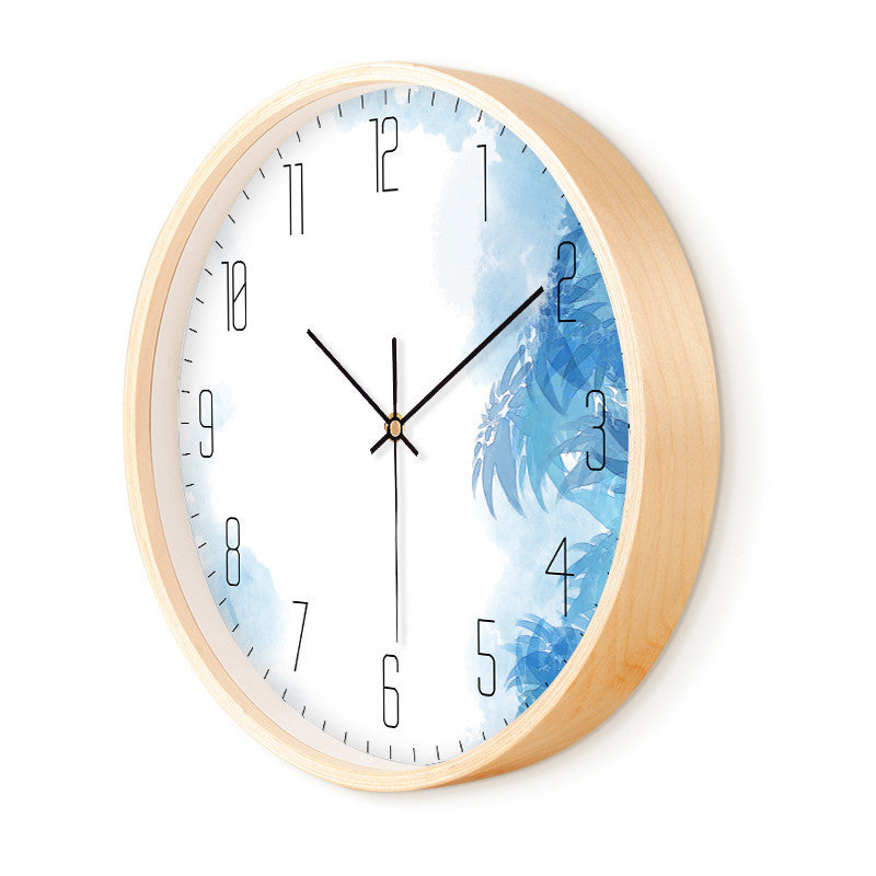 Creative Personality Japanese Solid Wood Wall Clock Simple And Modern