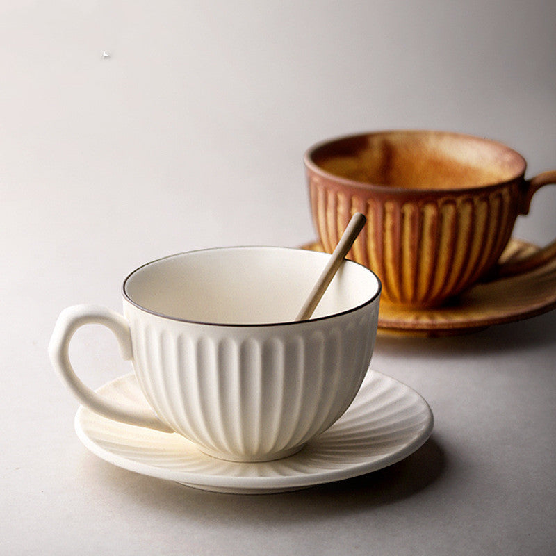 Ceramic Coffee Cup And Saucer Set Creative Latte Cup Garland Cup