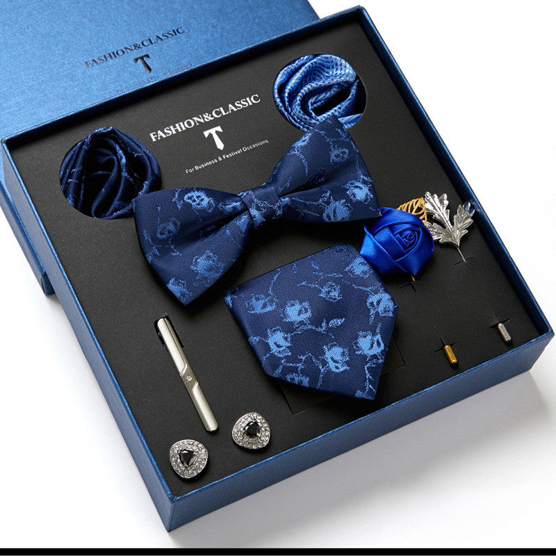 Nouvelle Cravate Homme Coffret Cadeau Mode Affaires Rayée Foulard Carré Combinaison Coffret Cadeau