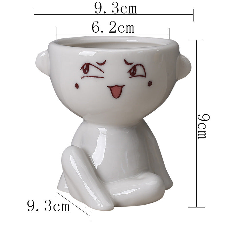 Nordic Home Furnishing Human Body Succulent Flower Pot Ceramic