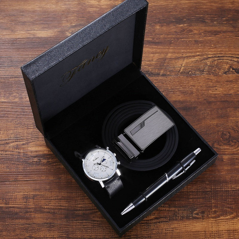 Men's Luxury Watch Gift Set Pen Wallet Quartz Watch