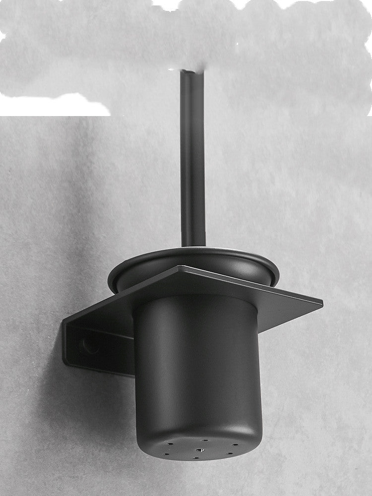 Nordic Black Space Aluminum Punch-free Toilet Toilet Toilet Brush Set Bathroom Rack Wall-mounted Wall-mounted
