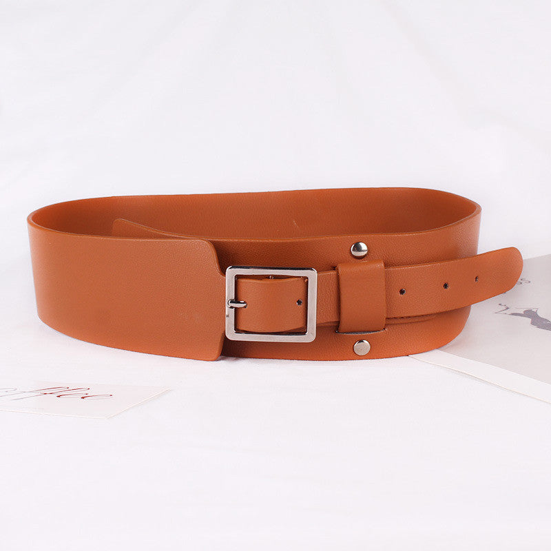 Ceinture large décorative pour femme, à boucle ardillon, tendance et polyvalente