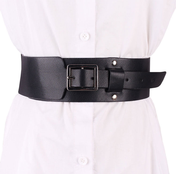 Ceinture large décorative pour femme, à boucle ardillon, tendance et polyvalente