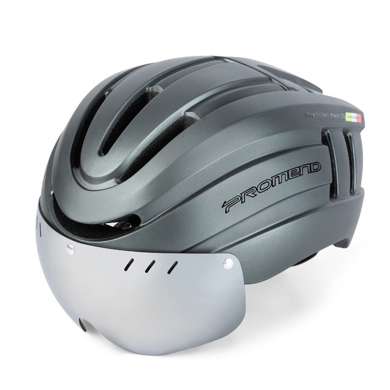 Helmet Integrated Molding With LED Warning Light Adjustable Mountain Riding Equipment