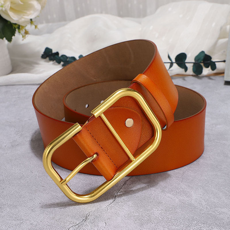 Ceinture large en cuir de vachette, décoration de jupe, ceinture de coupe-vent