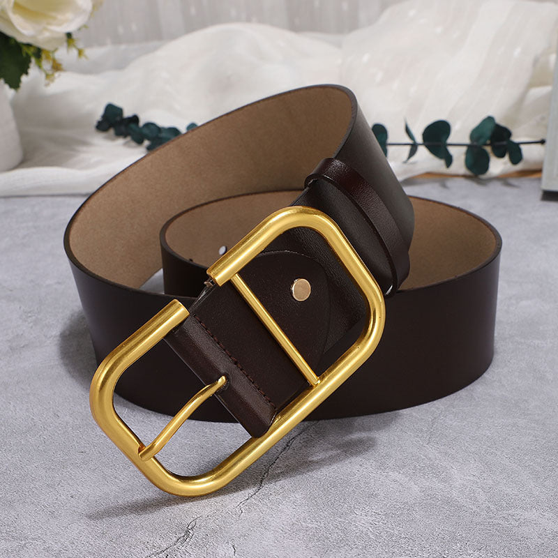 Ceinture large en cuir de vachette, décoration de jupe, ceinture de coupe-vent
