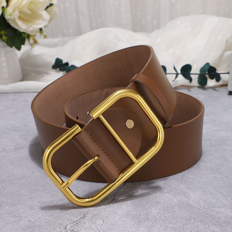 Ceinture large en cuir de vachette, décoration de jupe, ceinture de coupe-vent