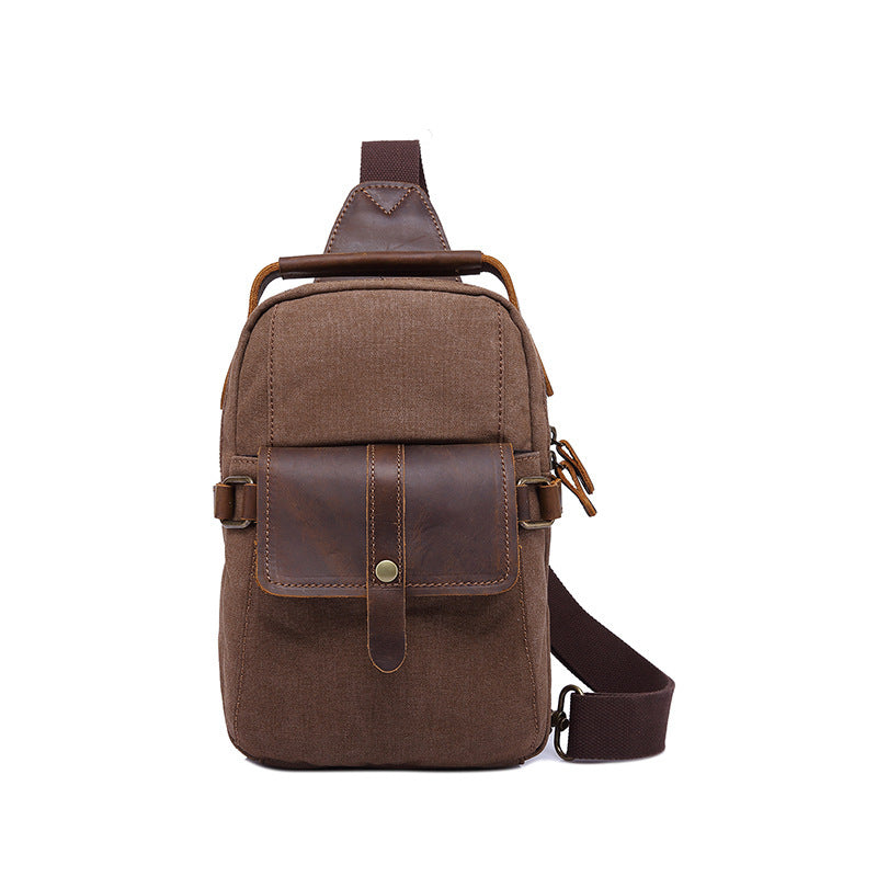 Sac de poitrine pour hommes en toile sac à bandoulière sac rétro pour hommes