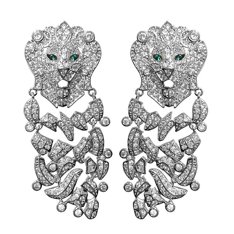 Exaggerated Classic Micro-Inlaid Zircon Heavy Industry Gorgeous Earrings