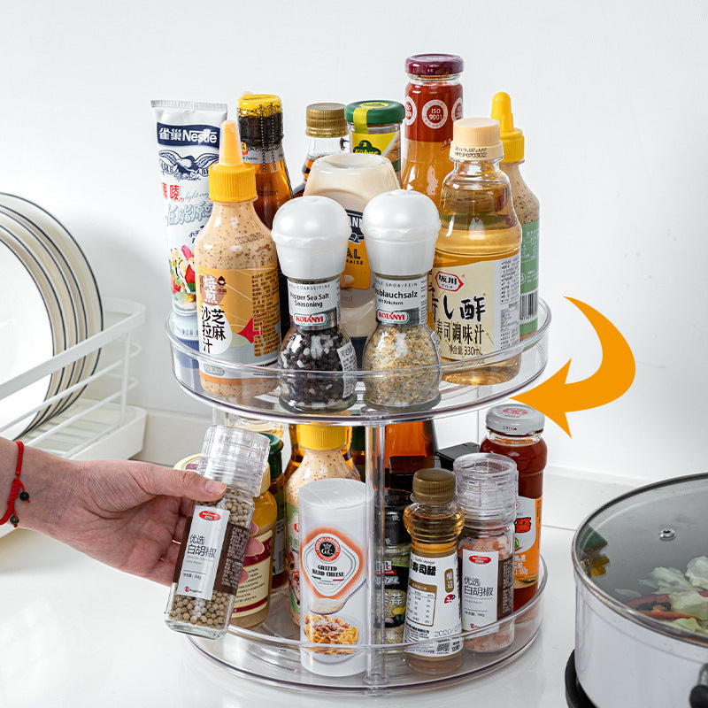 Thickened PET Transparent Rotating Seasoning Storage Box