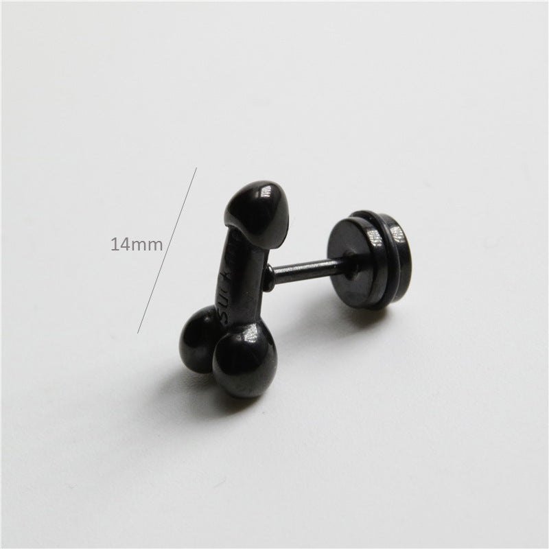 Punk Style Stainless Steel Personality Street Exaggerated Letter Earrings