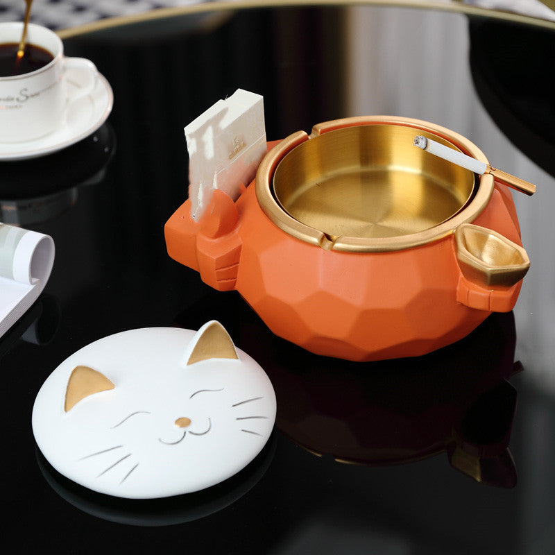 Cendrier Mignon Tendance Créatif Avec Couvercle