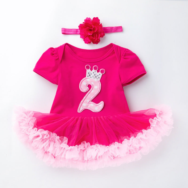 New Baby Girl Rose Red Short Sleeve