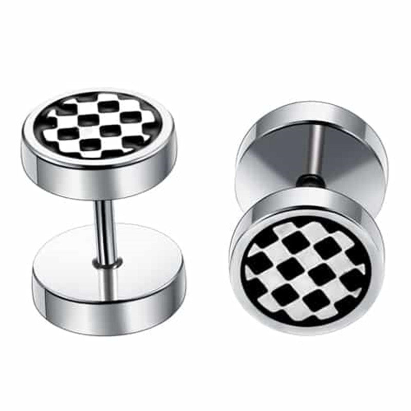 Titanium Steel Barbell Men's Earrings Fashion Dumbbell Earrings