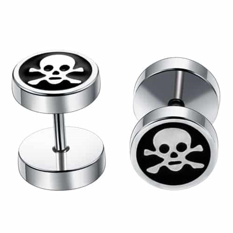 Titanium Steel Barbell Men's Earrings Fashion Dumbbell Earrings