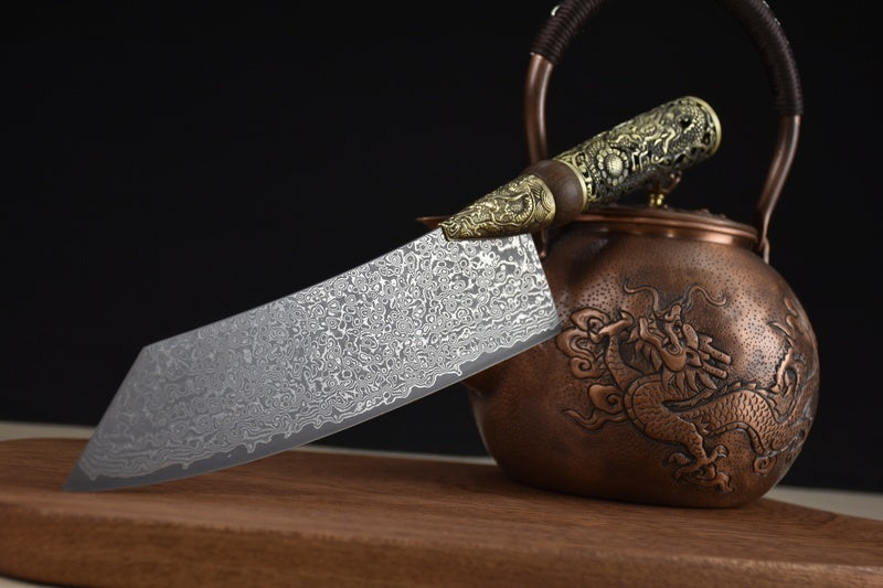 Petit couteau de cuisine avec manche en acier Dragon