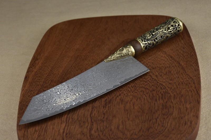 Petit couteau de cuisine avec manche en acier Dragon