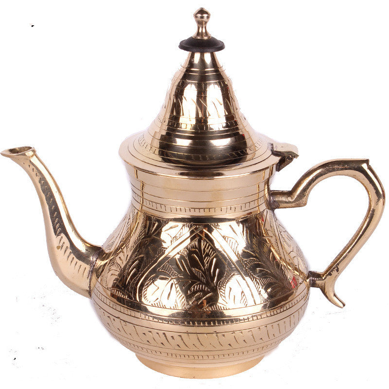 Service à thé ménager, bouilloire, flasque en cuivre, théière à lait