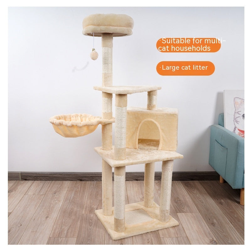 Jouet pour Chat en Bois à Plates-formes Multi-niveaux pour Sauter Chanfreiné